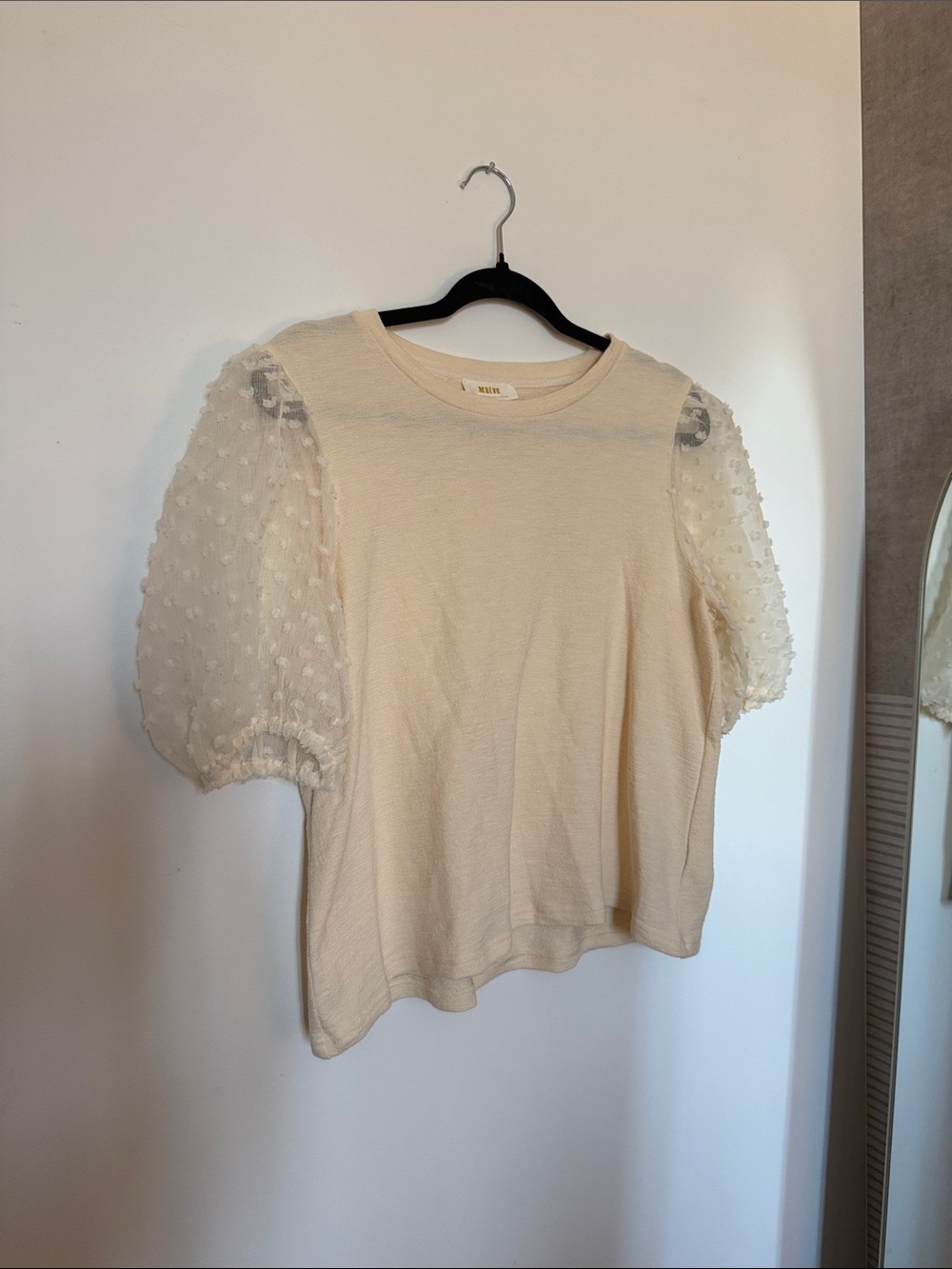 Women’s Maeve Cream Puff-Sleeve Knit Top